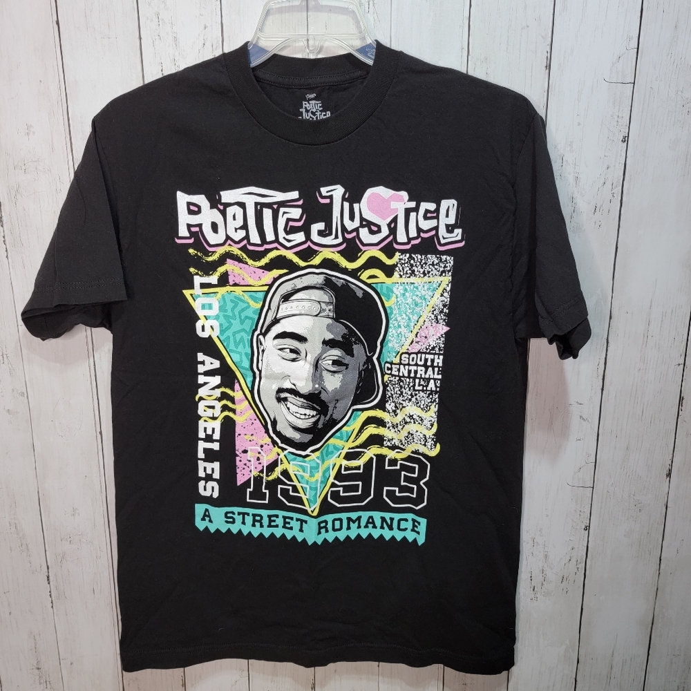 Tupac Men's Poetic Justice Graphic Black Cotton Shirt Size Large. Like new!
